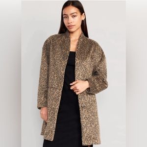 Faux Fur Leopard Coat Old Navy XS NWT